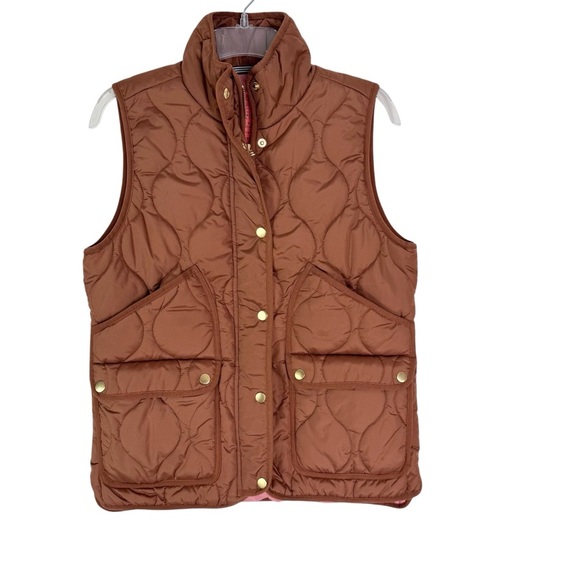 J. Crew Women's Quilted Excursion Puffer Vest in Dark Nutmeg Size S - Picture 8 of 14